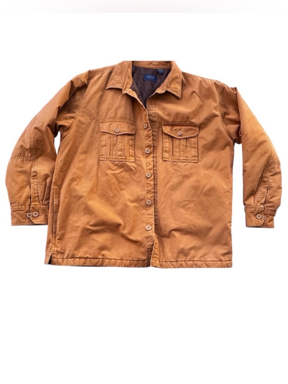 IZOD Brown Barn Jacket Chore Coat Workwear Quilted Lined XL Oversized